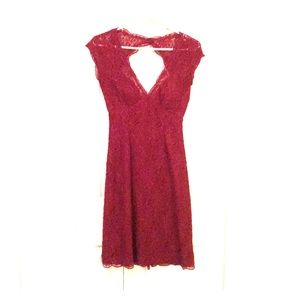 Watters & Watters Maroon Lace Dress